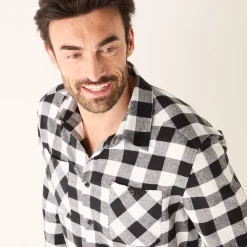 Hemd in flanel met Schotse ruiten