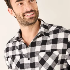 Hemd in flanel met Schotse ruiten