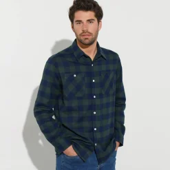 Hemd in flanel met Schotse ruiten
