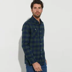 Hemd in flanel met Schotse ruiten