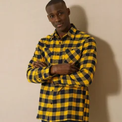 Hemd in flanel met Schotse ruiten