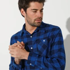 Hemd in flanel met Schotse ruiten