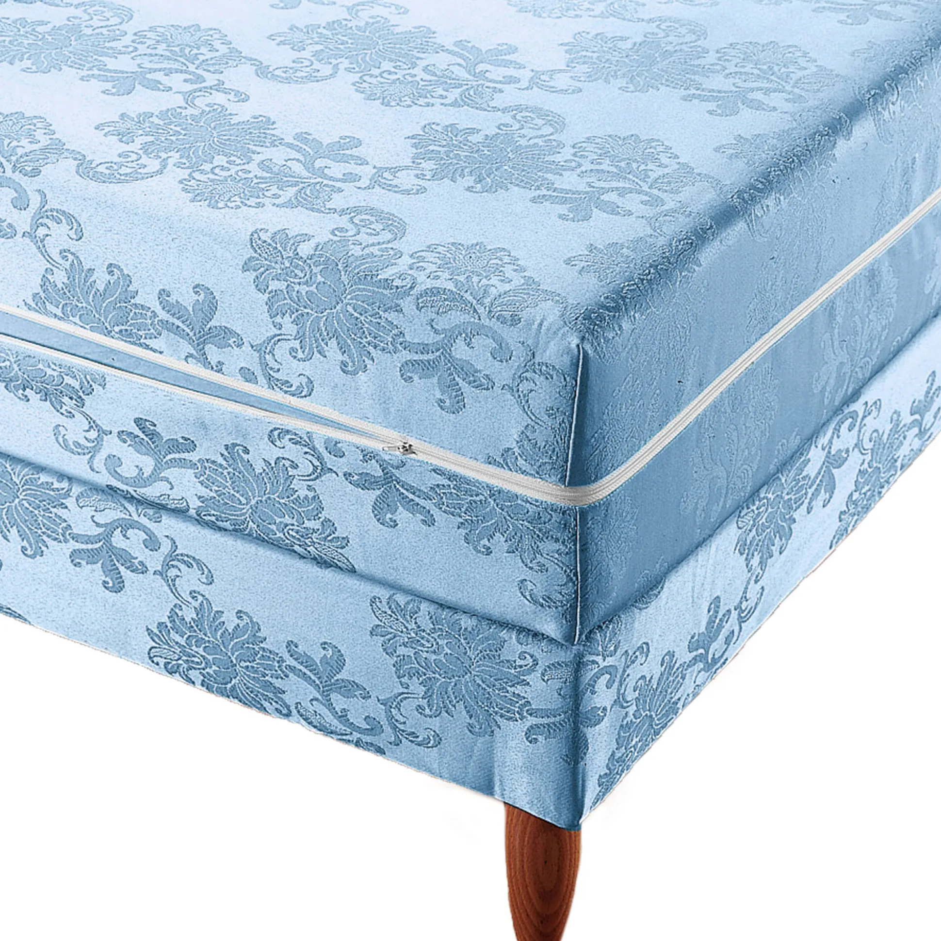 Hoes voor matras of bedbodem met medaillonbestikking 18 cm