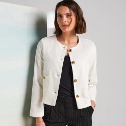 Jasje met knoopsluiting, tweed