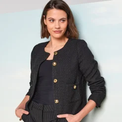 Jasje met knoopsluiting, tweed