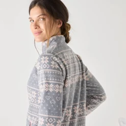 Jasje met rits, in bedrukte fleece