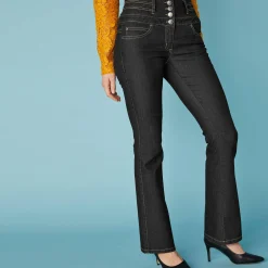 Jeans in bootcutmodel met hoge taille - binnenpijplengte 75 cm
