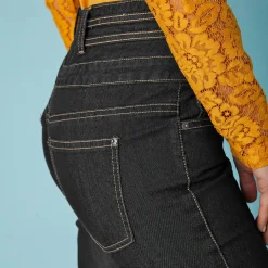 Jeans in bootcutmodel met hoge taille - binnenpijplengte 75 cm