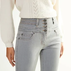 Jeans in bootcutmodel met hoge taille - binnenpijplengte 75 cm