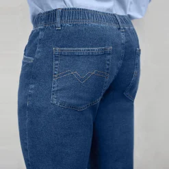Jeans met elastische taille - binnenpijpl. 82 cm