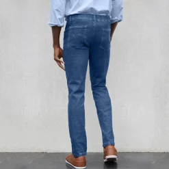 Jeans met elastische taille - binnenpijpl. 82 cm