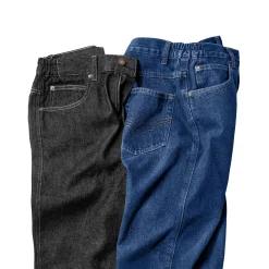 Jeans met elastische tailleband opzij - binnenpijplengte 72 cm