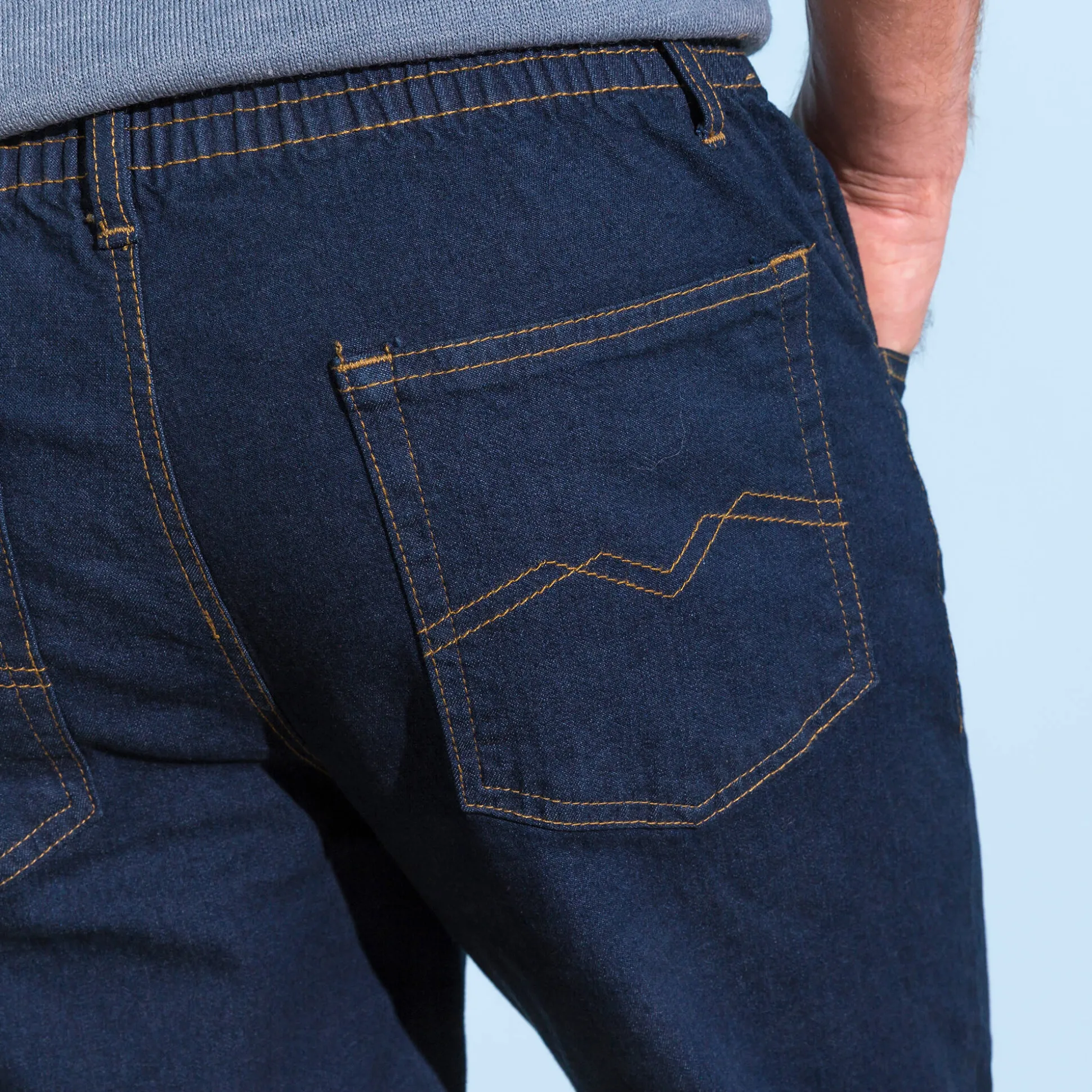 Jeans met elastische taille - binnenpijpl. 72 cm