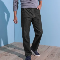 Jeans met elastische taille - binnenpijpl. 72 cm