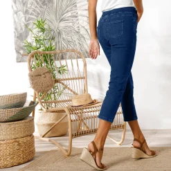 3/4-jeans met elastische taille