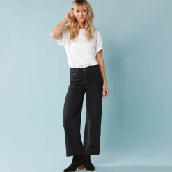 Jeans met hoge taille, voor Kleine Lengtes, binnenpijplengte 60 cm, ruim 7/8-model