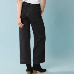 Jeans met hoge taille, voor Kleine Lengtes, binnenpijplengte 60 cm, ruim 7/8-model