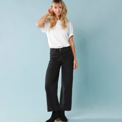 Jeans met hoge taille, voor Kleine Lengtes, binnenpijplengte 65 cm, ruim 7/8-model