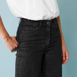 Jeans met hoge taille, voor Kleine Lengtes, binnenpijplengte 65 cm, ruim 7/8-model