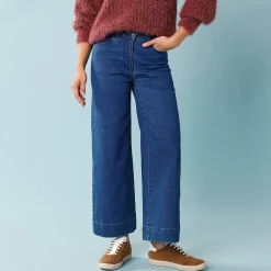 Jeans met hoge taille, voor Kleine Lengtes, binnenpijplengte 60 cm, ruim 7/8-model