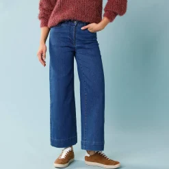 Jeans met hoge taille, voor Kleine Lengtes, binnenpijplengte 65 cm, ruim 7/8-model