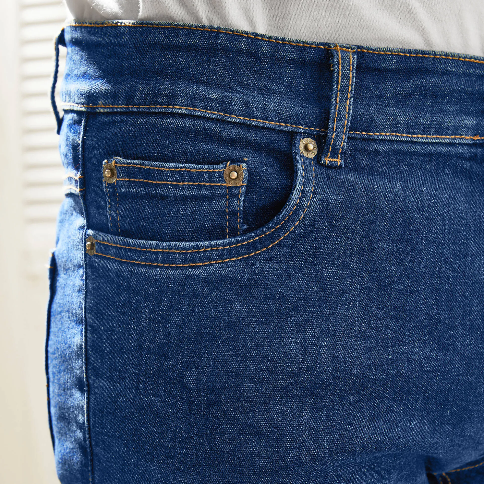 Jeans met 5-zakkenmodel, rekbaar katoen - binnenpijplengte 72 cm