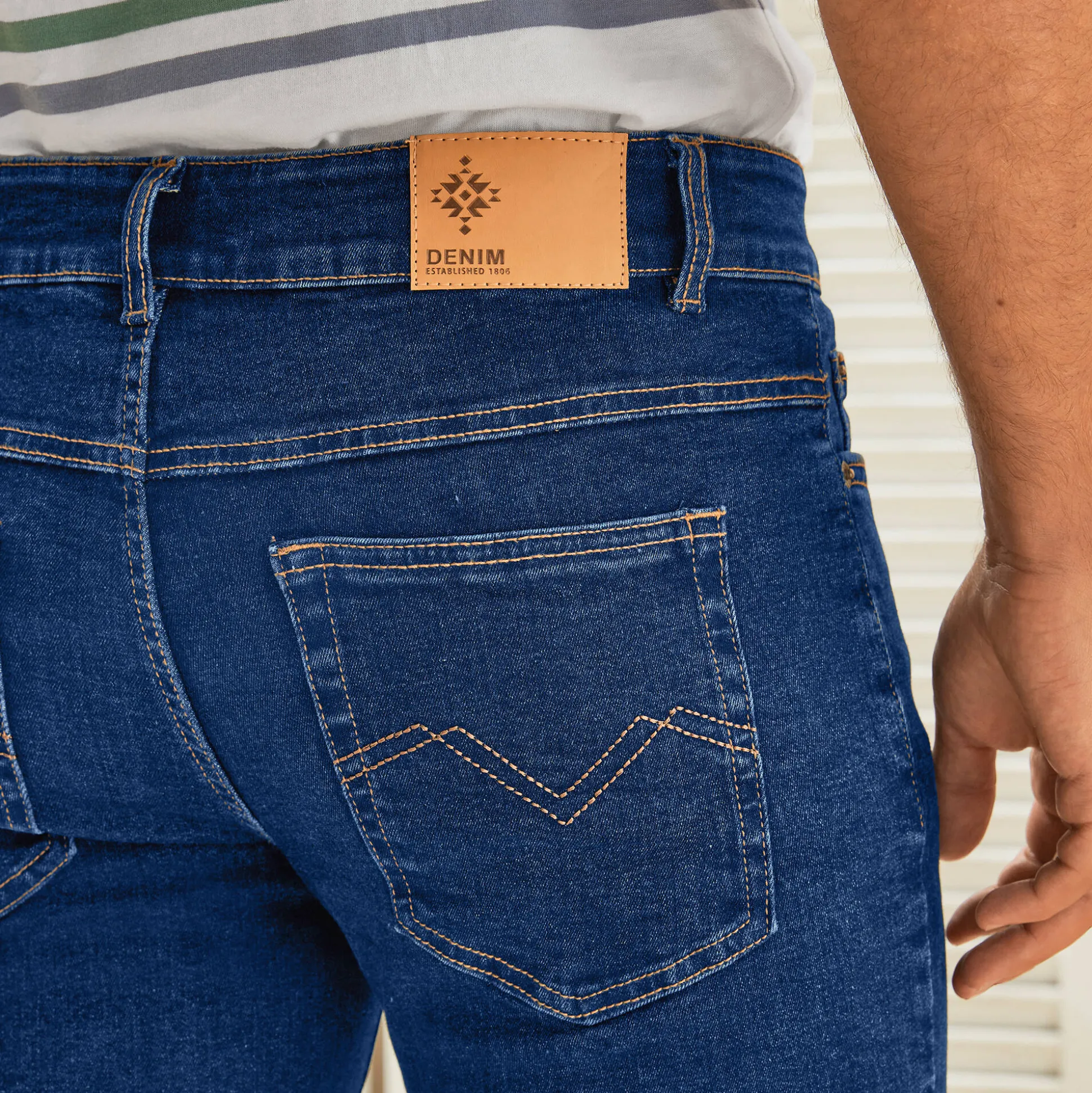 Jeans met 5-zakkenmodel, rekbaar katoen - binnenpijplengte 72 cm