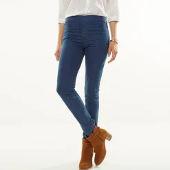 Jegging in denim met elastische taille - kleine lengte