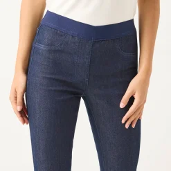 Jegging in denim met elastische taille - kleine lengte