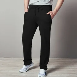 Joggingbroek in molton met rechte pijponderkanten
