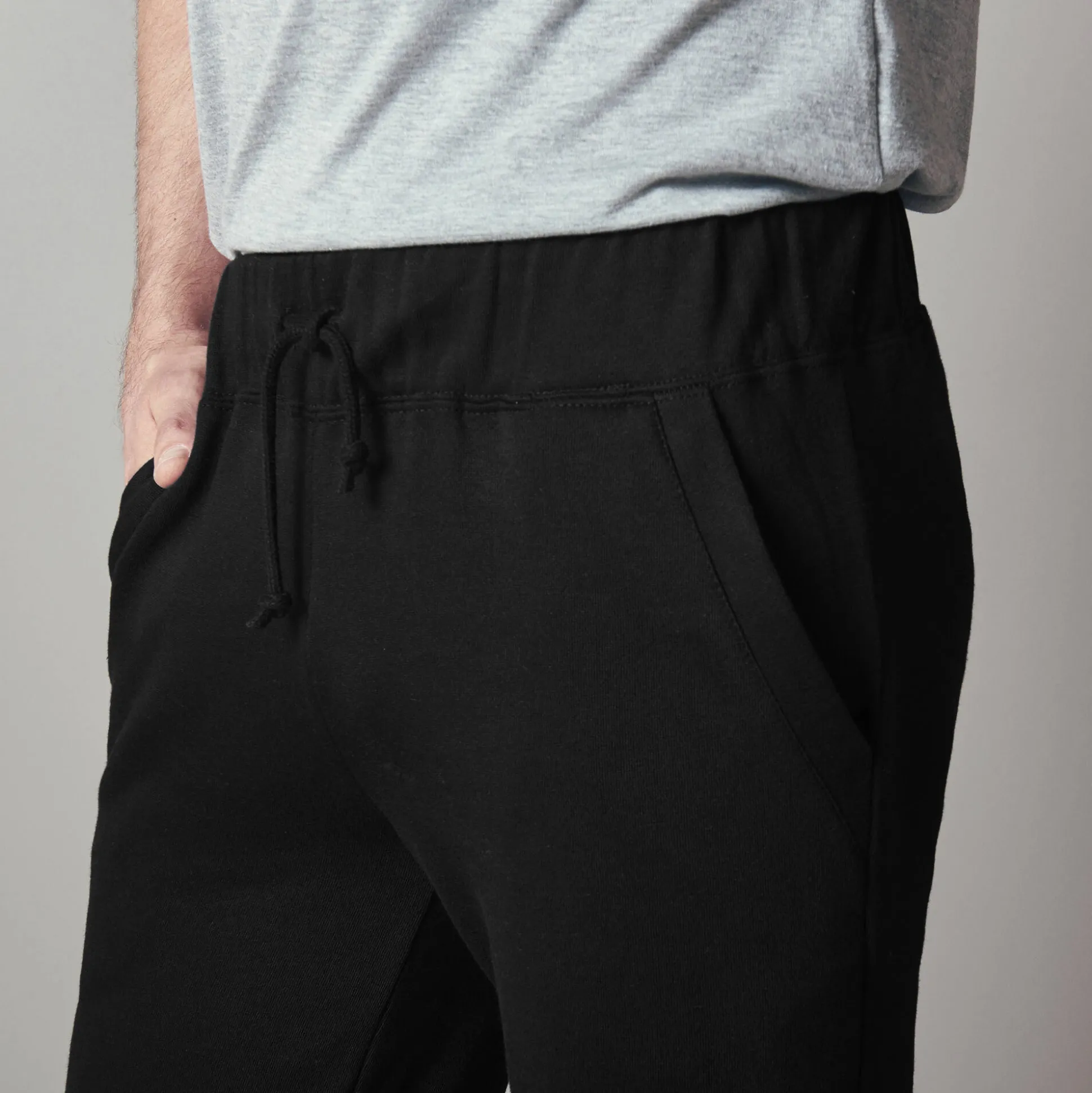 Joggingbroek in molton met rechte pijponderkanten