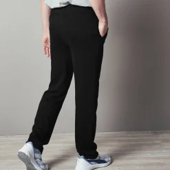 Joggingbroek in molton met rechte pijponderkanten