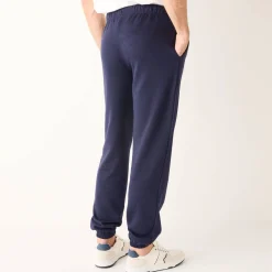 Joggingbroek in molton met elastische pijponderkanten