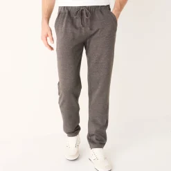 Joggingbroek in molton met rechte pijponderkanten