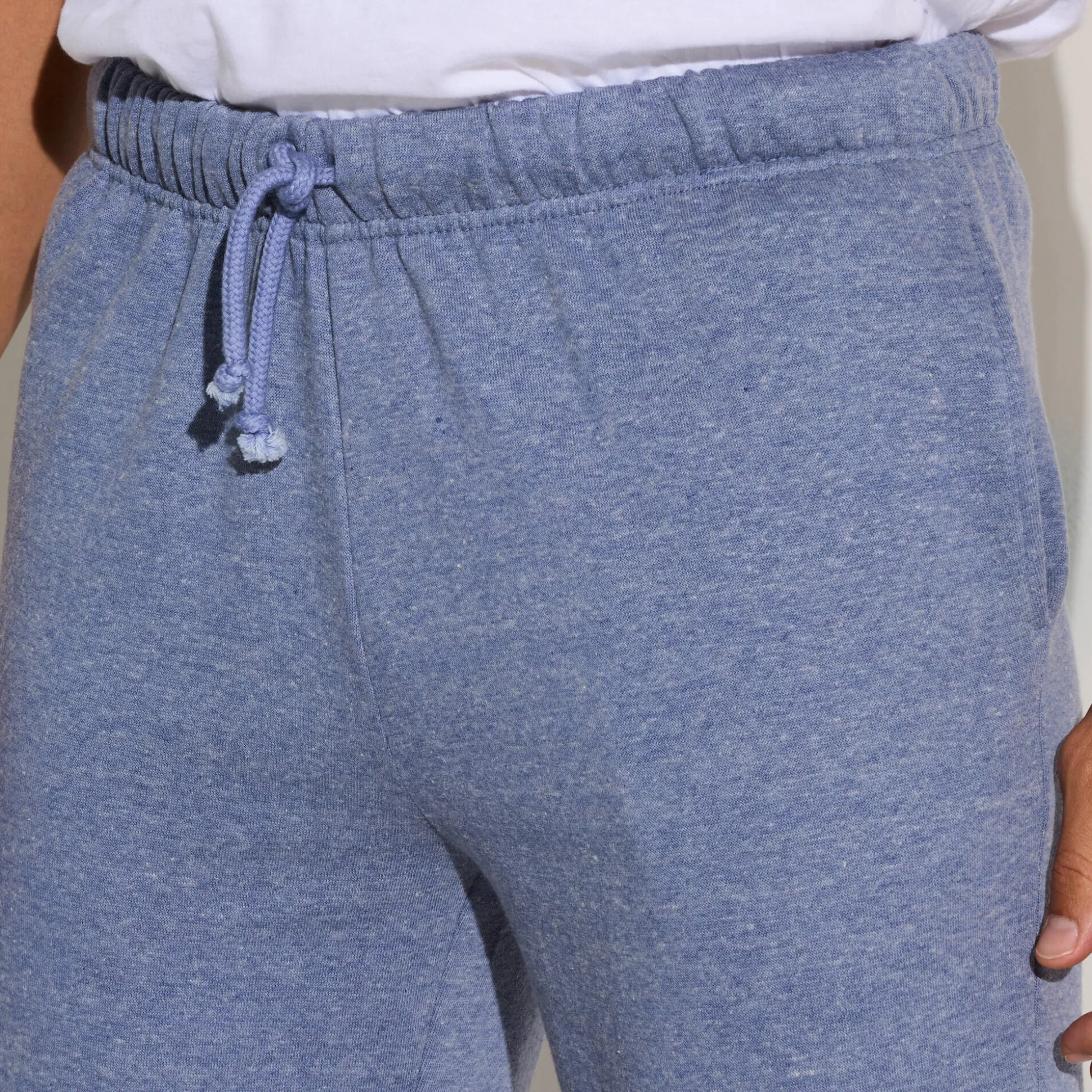Joggingbroek in molton met elastische pijponderkanten