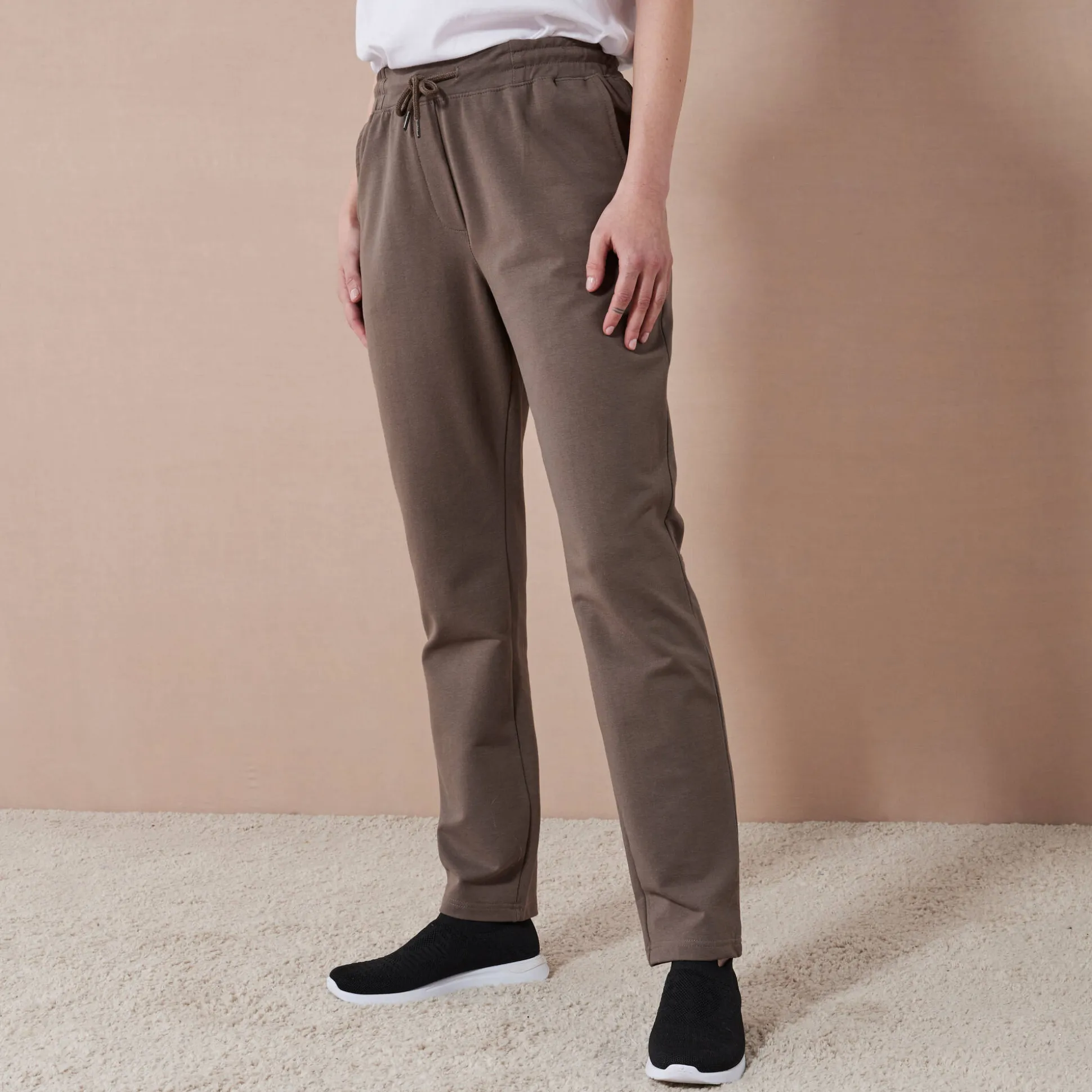 Joggpant in molton met elastische taille