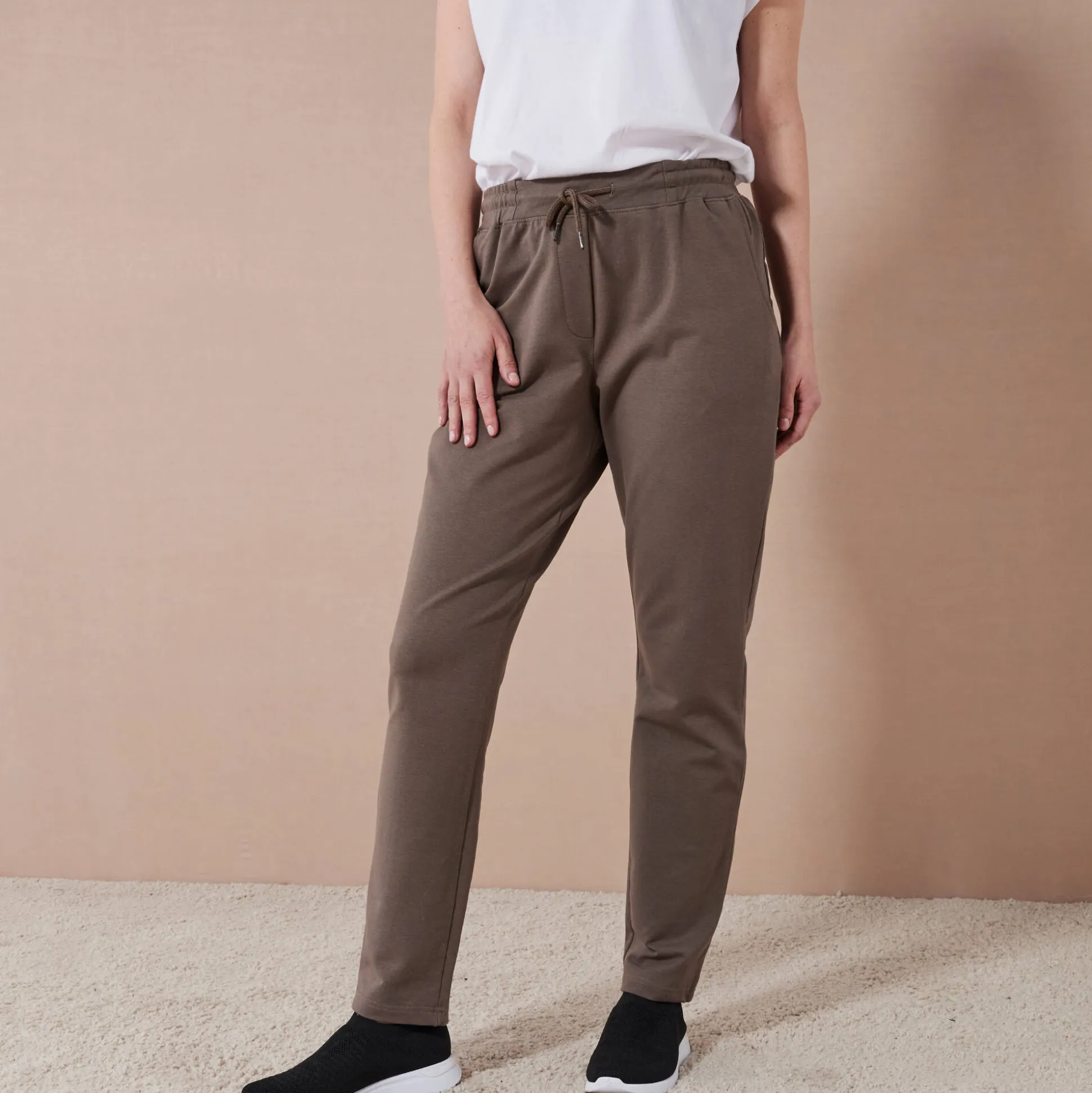 Joggpant in molton met elastische taille