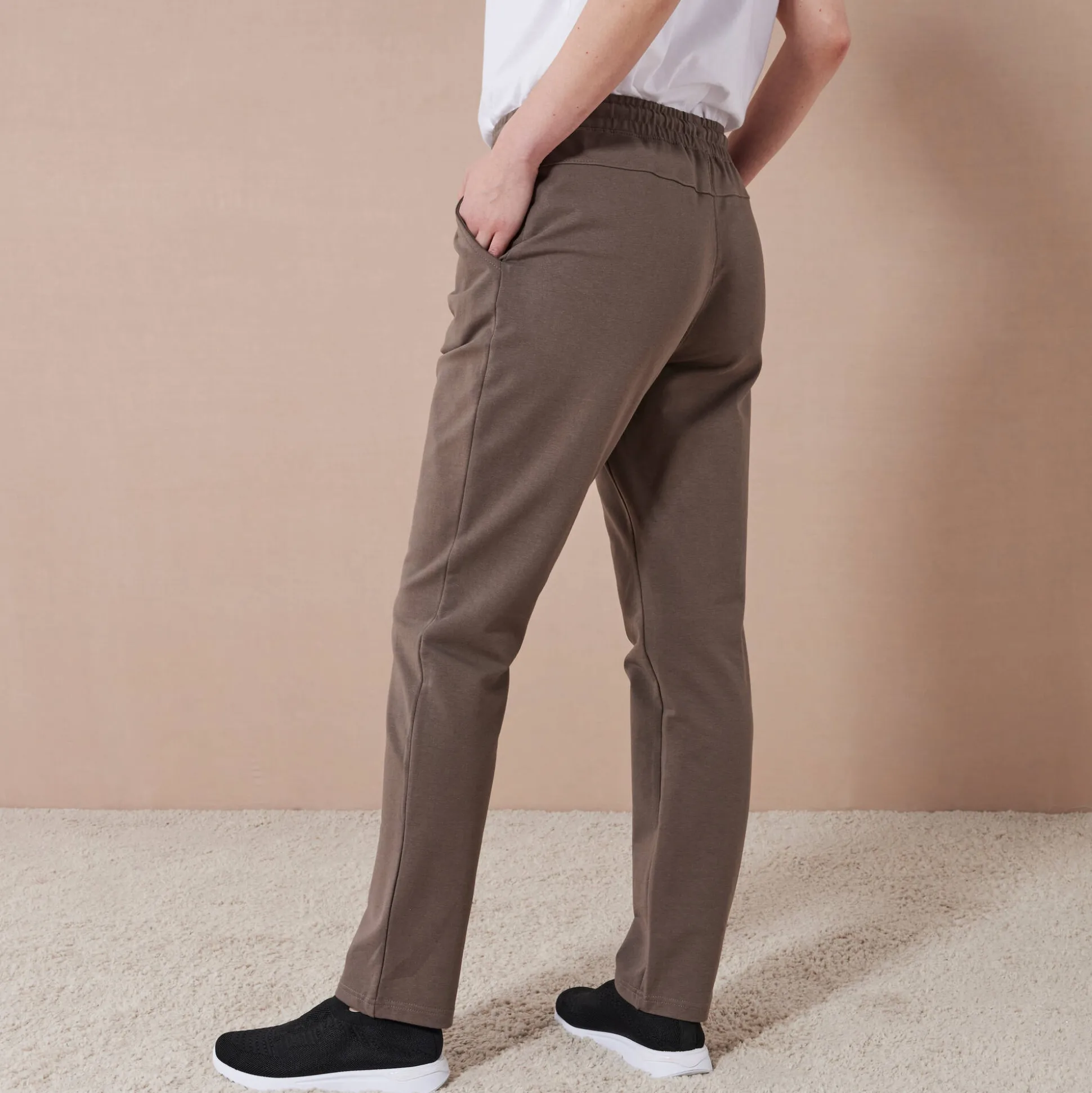 Joggpant in molton met elastische taille