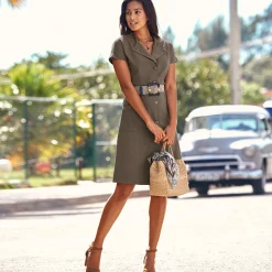 Jurk in safaristijl met knoopsluiting