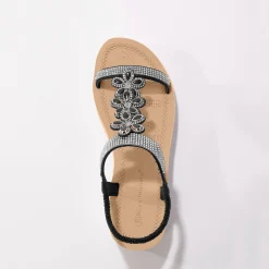 Juweelsandalen met doorloopzool