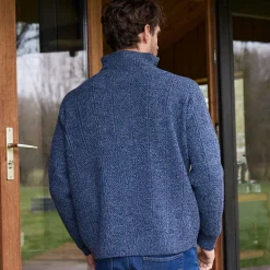 Kabeltrui in Iers tricot met truckerskraag
