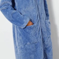 Kamerjas met rits in fleecetricot met textuur