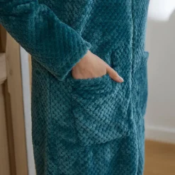 Kamerjas met rits in fleecetricot met textuur