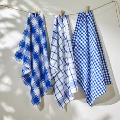 Katoenen droogdoek met ingeweven ruiten - set van 3