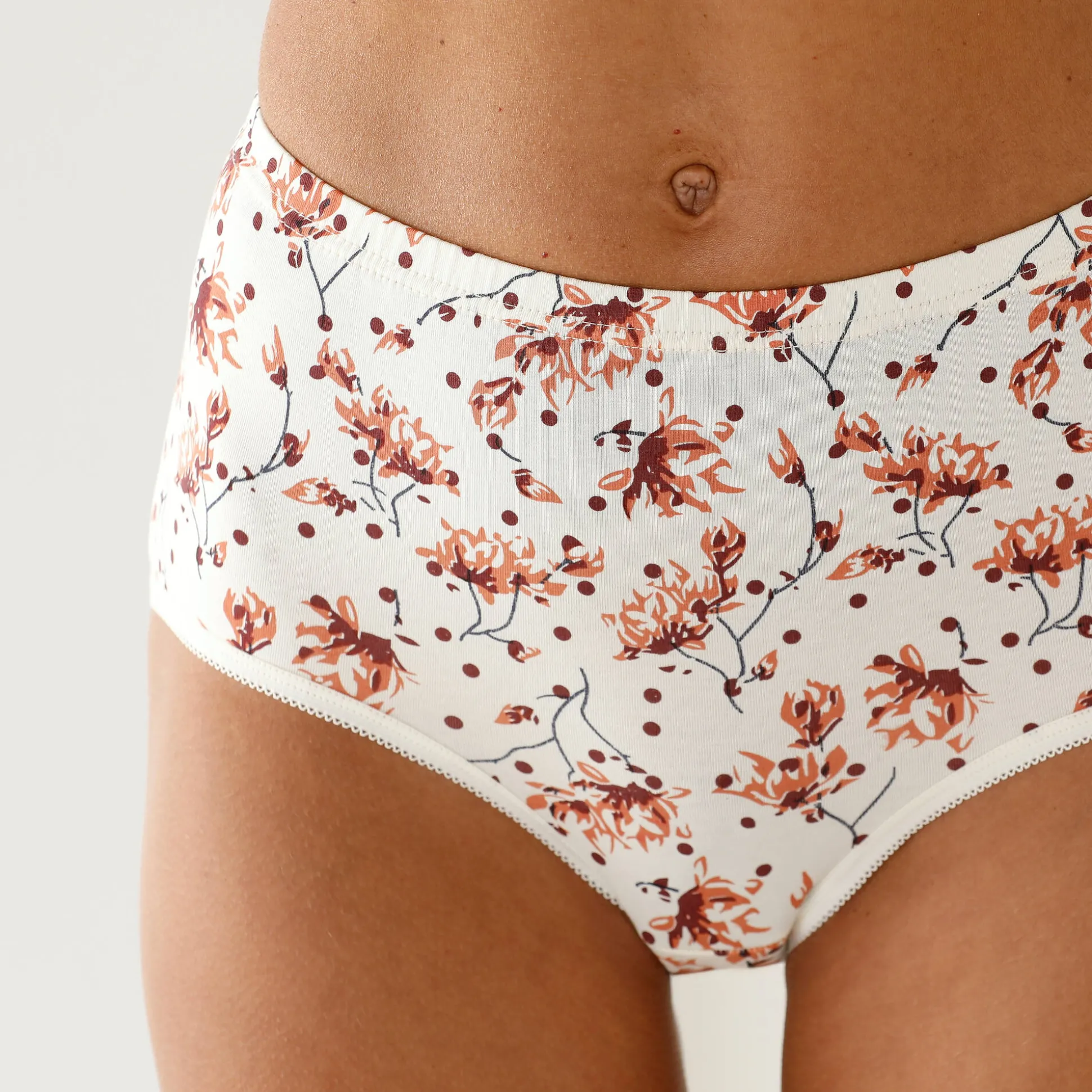 Katoenen maxislip in effen en bloemenprint - set van 7