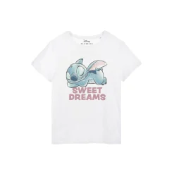 Katoenen pyjamashirt voor dames met korte mouwen en