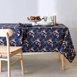 Katoenen servet met plantenprint - set van 3