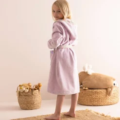 Kinderbadjas met kap in katoenen badstof - 340 g/m²