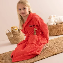 Kinderbadjas met tijgermotief en kap, personaliseerbaar