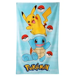 Kinderbadlaken Pokemon®, katoenen badstof en velours - 320 g/m2
